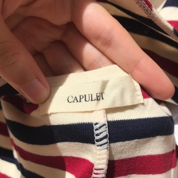 Cream, Red, and Blue Stripe Revolve Capulet Scoop Back Sleeveless Bodysuit - Picture 10 of 15